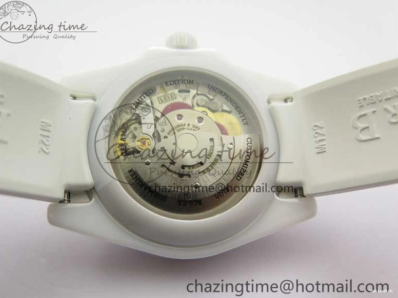 Ceramic Edition 40mm White Dial Submariner Painting White on Best Strap SA3135 Rubber 5GF 0104